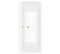 Villeroy & Boch Collaro Duo Baignoires rectangulaires, à encastrer, vidage et trop-plein doré, 1700x750x470mm, UBA170COR2JV-RW, Couleur: Blanc de pierre