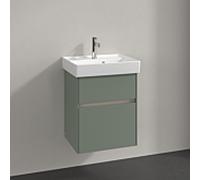 Villeroy und Boch Collaro meuble sous-vasque C006B0AF 46x54,6x37,4cm, évier au milieu, éclairage LED, vert tendre