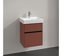 Villeroy und Boch Collaro meuble sous-vasque C006B0AH 46x54,6x37,4cm, évier au milieu, éclairage LED, vin rouge