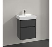 Villeroy und Boch Collaro meuble sous-vasque C006B0VR 46x54,6x37,4cm, évier au milieu, éclairage LED, graphite