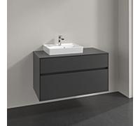 Villeroy und Boch Collaro meuble sous-vasque C01700VR 100x54,8x50cm, meuble sous-vasque à gauche, graphite