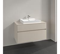 Villeroy & Boch Meuble sous-lavabo Collaro C01900VN 2 tiroirs, lavabo central, gris cachemire