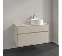 Villeroy und Boch Collaro meuble sous-vasque C040B0VN 100x54,8x50cm, meuble sous-vasque à droite, éclairage LED 7,3 W, gris cachemire