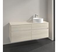 Villeroy & Boch V&B Collaro Meuble sous lavabo 140x54,8x50cm, lavabo droit, LED 10W, blanc Oa Quantité:1