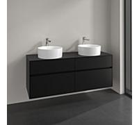 Villeroy & Boch V&B Collaro Meuble sous lavabo 140x54,8x50 cm, 2 tiroirs, LED 10 W, bleu devant Quantité:1
