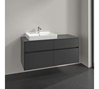 Villeroy und Boch Collaro meuble sous-vasque C082B0VR 120x54,8x50cm, meuble sous-vasque à gauche, éclairage LED 8,8 W, graphite