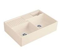 Villeroy et Boch double bac 632391FU ensemble de déchets, fonctionnement manuel, bac de repos, Ivoire