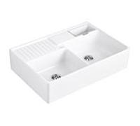 Villeroy et Boch double bac 632391R1 ensemble de déchets, opération manuelle, bac de repos, blanc