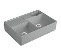 Villeroy et Boch double bac 632391SL set de déchets, fonctionnement manuel, bac de repos, pierre