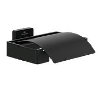 Villeroy et Boch Elements Striking porte papier toilette TVA152013000K5 131x45x115mm, avec couvercle, noir mat