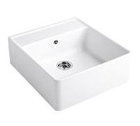 Villeroy et Boch évier 1 bac 632062RW garniture de vidange , actionnement excentrique, kit de fixation, Stone White