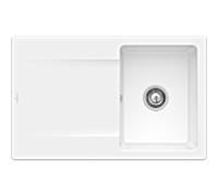 Villeroy und Boch évier à chasse d'eau 33342FKG avec garniture de vidage et actionnement excentrique, Blanc Neige
