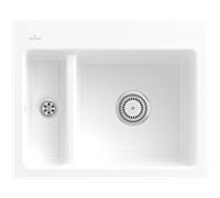 Villeroy und Boch Subway évier 67801FKG avec garniture de vidage et commande manuelle, Blanche - Neige