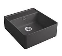 Villeroy und Boch évier simple cuve 632062i4 garniture de vidange , actionnement excentrique, kit de fixation, Graphit