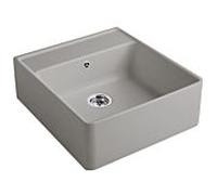 Villeroy et Boch évier simple cuve 632062KD garniture de vidange , actionnement excentrique, kit de fixation, Fossil