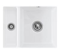 Villeroy und Boch évier sous plan 675802RW avec garniture de vidage et actionnement excentrique, Stone White