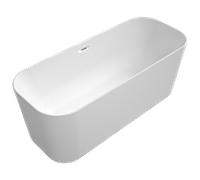 Villeroy und Boch Finion baignoire îlot rectangulaire 177FIN7N100V1RW 170 x 70 cm, arrivée d'eau, emotion, anneau design, blanc pierre, chromé