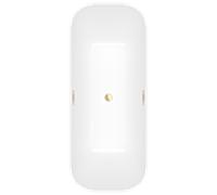 Villeroy et Boch Finion baignoire îlot rectangulaire 177FIN7N3BCV1RW 170 x 70 cm, arrivée d'eau, anneau design, tablier Color on Demand, blanc pierre, or