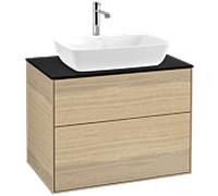 Villeroy und Boch Finion F75200PC 80x60.3cm, plaque de recouvrement noir mat, Oak Veneer