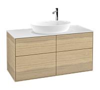 Villeroy et Boch Finion F91100PC 120x60.3cm, plaque de recouvrement blanc mat, Oak Veneer