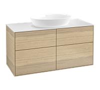 Villeroy et Boch Finion FA3100PC 120x60.3cm, plaque de recouvrement blanc mat, Oak Veneer