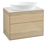Villeroy und Boch Finion G99100PC 80x60,3cm, Emotion, plaque de recouvrement blanc mat, Oak Veneer