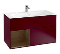 Villeroy und Boch Finion Villeroy und Boch F030GNHB 99,6x59,1x49,8cm, tablette gauche placage noyer, Peony Matt