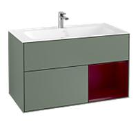 Villeroy und Boch Finion Villeroy und Boch F040HBGM 99,6x59,1x49,8cm, étagère à droite Peony , Olive Matt Lacquer
