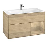 Villeroy und Boch Finion Villeroy und Boch F040PCPC 99,6x59,1x49,8cm, étagère à droite Oak Veneer , Oak Veneer