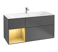 Villeroy und Boch Finion Villeroy und Boch F060HFGK 119,6x59,1cm, étagère gauche or mat, anthracite mat
