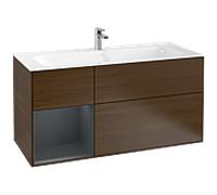 Villeroy et Boch Finion Villeroy et Boch F060HGGN 119,6x59,1cm, tablette gauche Midnight Blue Matt Lacquer , placage noyer