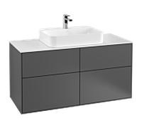 Villeroy und Boch Finion Villeroy und Boch F38100GK 120x60,3cm, plaque de finition blanc mat, anthracite mat