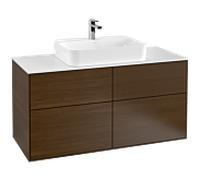 Villeroy und Boch Finion Villeroy und Boch F38100GN 120x60.3cm, plaque de finition blanc mat, placage noyer