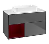 Villeroy und Boch Finion Villeroy und Boch F651HBGK 100x60.3x50.1cm, étagère à gauche Peony , anthracite mat