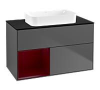 Villeroy und Boch Finion Villeroy und Boch F652HBGK 100x60.3x50.1cm, étagère à gauche Peony , anthracite mat