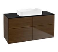 Villeroy und Boch Finion Villeroy und Boch F67200GN 120x60.3x50.1cm, verre noir mat, placage noyer