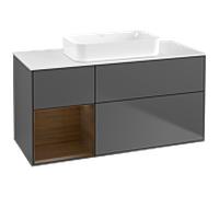 Villeroy et Boch Finion Villeroy et Boch F701GNGK 120x60,3x50,1cm, tablette gauche plaqué noyer, anthracite mat