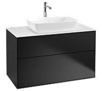 Villeroy et Boch Finion Villeroy et Boch F76100PD 100x60.3cm, plaque de recouvrement blanc mat, laqué noir mat
