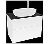 Villeroy et Boch Finion Villeroy et Boch F87200GF 80x60,3cm, plaque de recouvrement noir mat, laqué blanc brillant