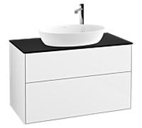 Villeroy und Boch Finion Villeroy und Boch F88200GF 100x60,3cm, plaque de recouvrement noir mat, laqué blanc brillant