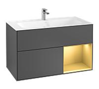 Villeroy und Boch Finion Villeroy und Boch G040HFGK 99,6x59,1cm, Emotion, étagère droite or mat, anthracite mat