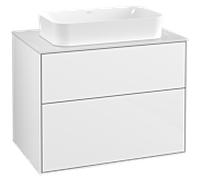 Villeroy & Boch Meuble sous lavabo Finion G22100GF 2 tiroirs éclairage lavabo centré Blanc