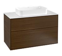 Villeroy et Boch Finion Villeroy et Boch G23100GN 100x60,3cm, Emotion, plateau blanc mat, placage noyer
