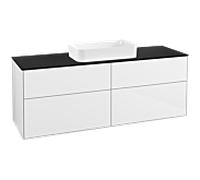 Villeroy et Boch Finion Villeroy et Boch G32200GF 160x60.3cm, Emotion, plaque de finition noir mat, laqué blanc brillant