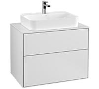 Villeroy & Boch Meuble sous lavabo Finion G34100MT 2 tiroirs éclairage 800x603x501mm Blanc laqué