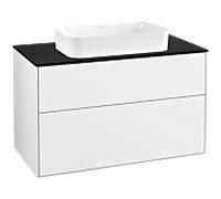 Villeroy und Boch Finion Villeroy und Boch G64200GF 100x60.3x50.1mm, éclairage mural, verre noir mat, laqué blanc brillant