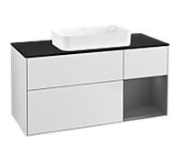 Villeroy und Boch Finion Villeroy und Boch G712GKMT 120x60.3x50.1cm, étagère à droite anthracite mat, laqué blanc mat