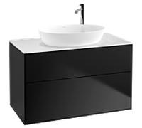 Villeroy et Boch Finion Villeroy et Boch G88100PD 100x60.3cm, Emotion, plaque de recouvrement blanc mat, laqué noir mat