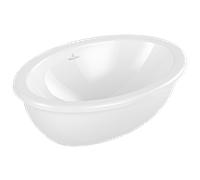 Villeroy und Boch Loop & friends lavabo à encastrer 4A6101R1 ovale, sans rangée de trous pour robinetterie, sans trop-plein, 50,5 x 36 cm, blanc C-plus