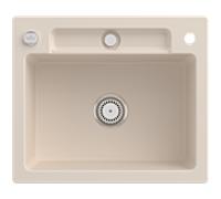 Villeroy und Boch Siluet évier 334602FU avec garniture de vidage et actionnement excentrique, ivoire